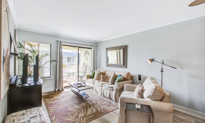 Isle of Palms Villa | Comfortable villa one row away from the beach w/shared pool & grills