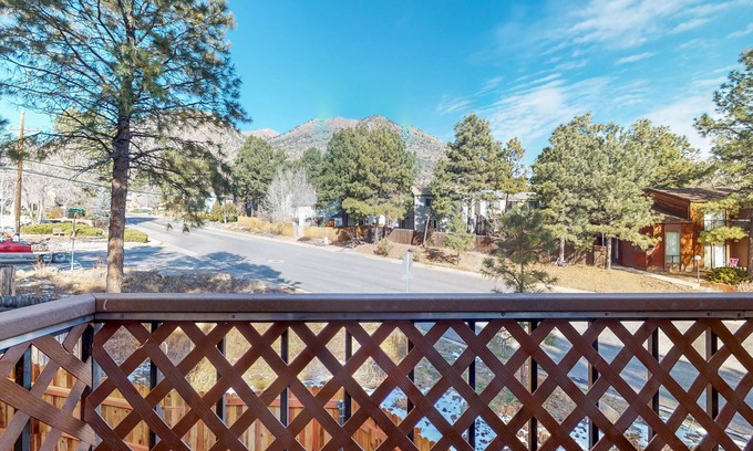 Swiss Manor House | Condo with full kitchen, balconies, views of Mt. Elden - close to town