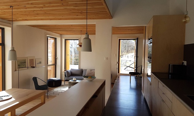 Puy-Saint-Andre Ski Chalet | Contemporary architect-designed chalet. Skiing in Serre Chevalier and the mountains in summer