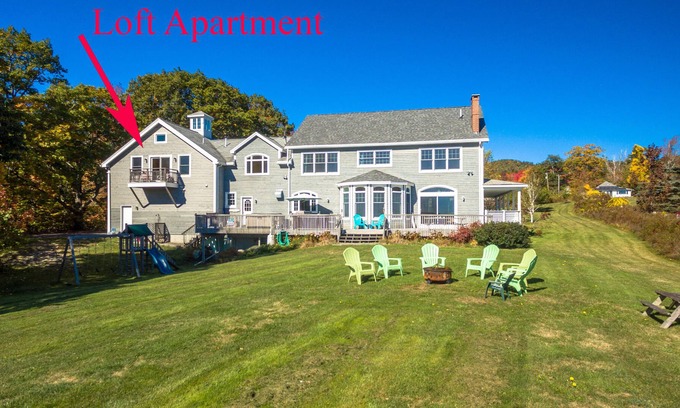 Lincolnville Apartment | Contemporary Loft apartment with ocean views, hot tub & private beach!
