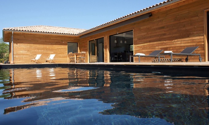Parentis-en-Born Villa | Contemporary wooden villa - Swimming pool - Parentis near Biscarrosse, 7-8 p.