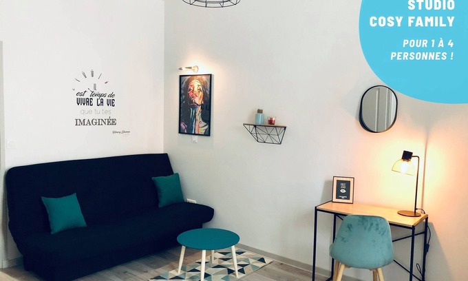 Roanne Apartment | Cosy "Family*" studio near train station and cinema!