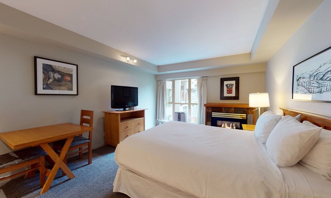 Whistler Village Apartment | Cozy third-floor studio with elevator, nearby golf, & fireplace - walk to lifts