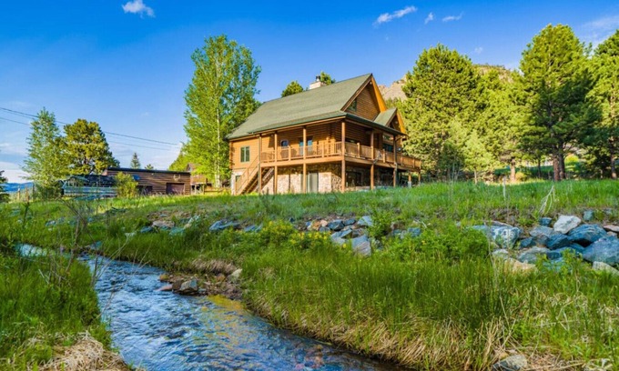 Carriage Hills Apartment | Creekside cabin with hot tub, views, fireplace