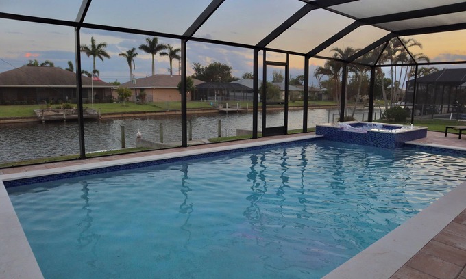 Fort Myers House | Crescent Moon Tranquil Waterfront Hideaway with Heated Saltwater Pool and Spa