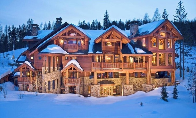 Whitefish House | Custom luxury ski-in ski-out Lodge with hot tub, sauna, theater room and more!