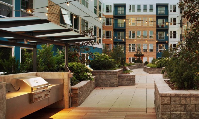 West Woodland Apartment | Deluxe Ballard 1BR w/Lounge, Shops & BBQ, near Dining, by Blueground