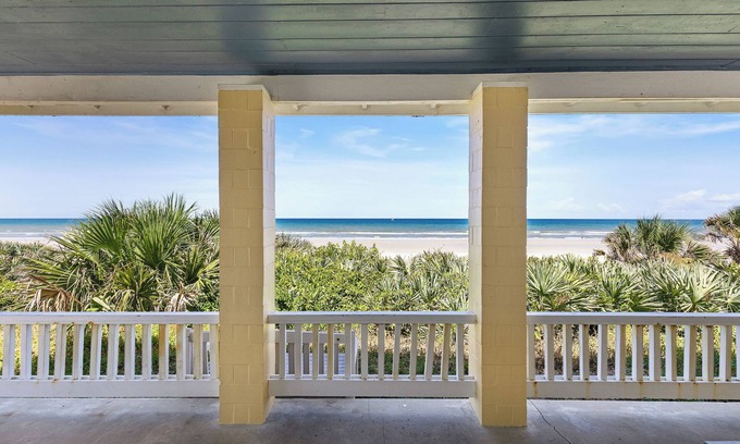New Smyrna Beach House | Direct Oceanfront, Pet Friendly, Veranda and Front Porch Beach House on Hill Str