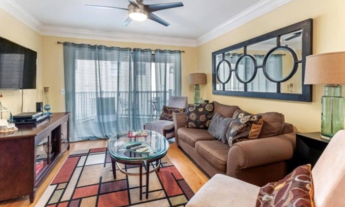 Saint Simons Island Condo | Directly on Best Part of Ocean Boardwalk to Beach! Modern with Balcony and Pool!