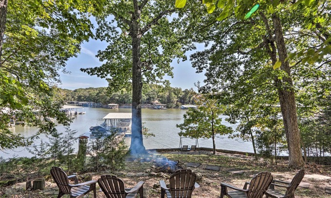 Osage Beach House | Dock, Slide + Fire Pit: Osage Beach Lake House