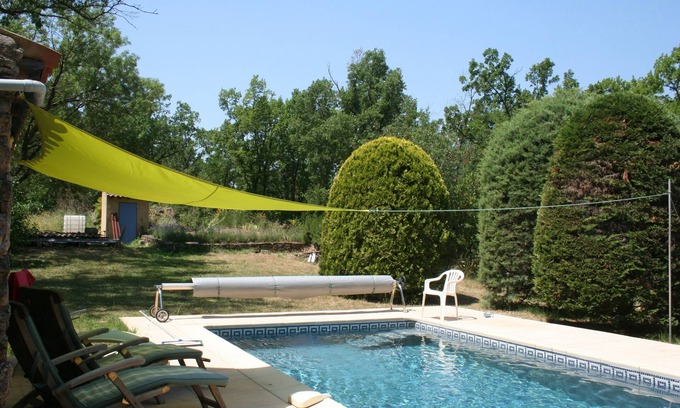 Saint-Etienne-de-Gourgas Apartment | Dog friendly woodland paradise with heated pool.