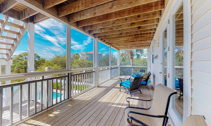 Treasure Beach Village House | Dog-friendly beach house with a pool, tennis, grill, washer/dryer, ocean views