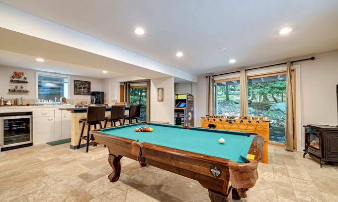 Lake Harmony House | Dog Friendly Escape w/Game Room, Hot Tub, Fire Pit