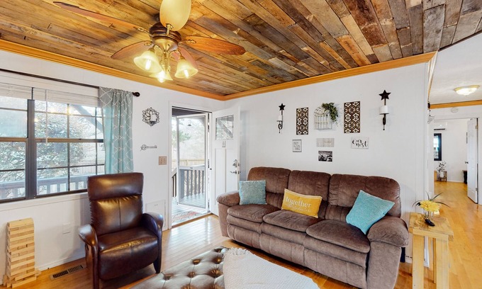 Morganton House | Dog-friendly home with wraparound deck, & fenced yard