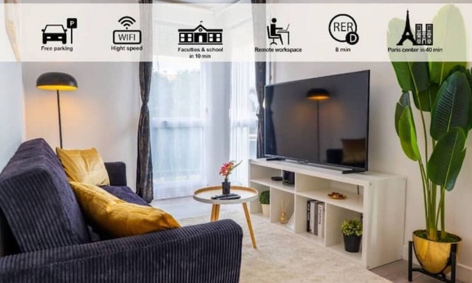 Courcouronnes Apartment | Duplex Golden Oasis - Evry Centre