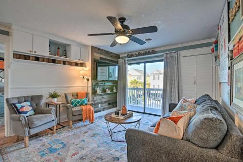 Surfside Beach Apartment | Eclectic Condo with Balcony 1 Block to Beach!