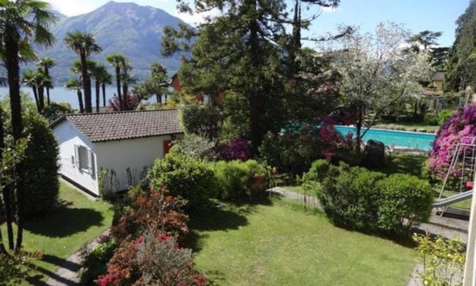 Minusio House | Eco-House G, swimming pool garden magnificent lake view