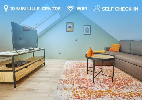 Mons-en-Baroeul Apartment | Elégant T3 A 5 min de la gare Lille-Flandres