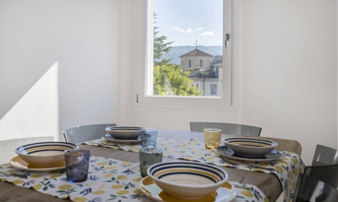 Belluno Apartment | Elegant apartment of 65 sqm, for 4 people, located on the third floor of a building with an elevator (NOT suitable to disabled guests - 4 steps). The property is located in the heart of Belluno's historic center, in a panoramic position offering views of
