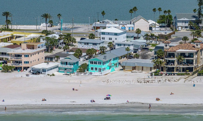 Redington Shores House | Elegant Beachfront Home w/Private Pool & Parking