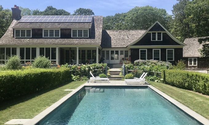 Amagansett House | Elegant Devon Highlands estate, two lush acres of private land, covered...