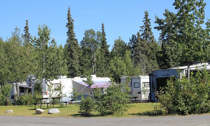 Kenai RV Rental | Enjoy Alaska RV Style full hookup site, RV not included