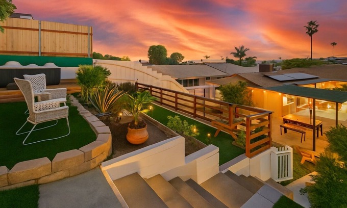 Point Loma Heights House | EPIC Sunsets, Multi-Level backyard Oasis, Hot Tub, 1 mi to Ocean Beach