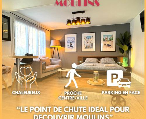 Moulins Apartment | Escapade à Moulins, Studio élégant Rez-de-Chaussée et Parking gratuit
