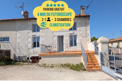 Chasseneuil-du-Poitou Apartment | Escapade poitevine - Maison climatisée avec 3 Ch - 4 min Futuroscope et Aquascope