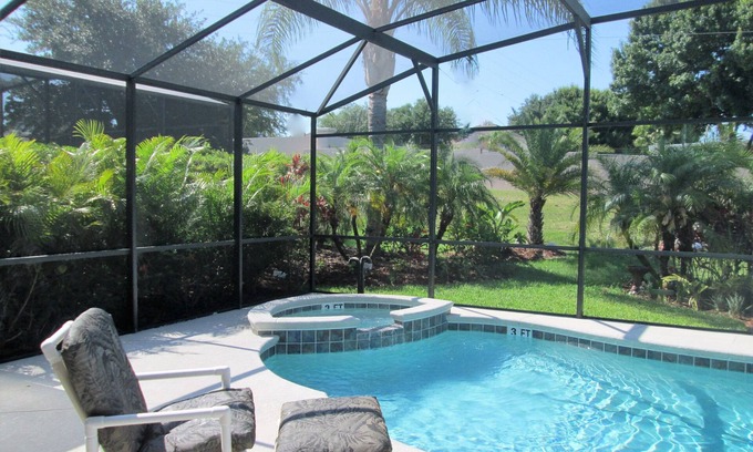Haines City Villa | Exceptional Villa Large Private South Facing Pool/Spa Games & Exercise Room