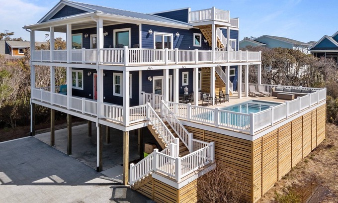 Yaupon Beach House | Experience luxury at Psalm Tree, a spacious 6-bedroom, 6-bathroom ocean view retreat