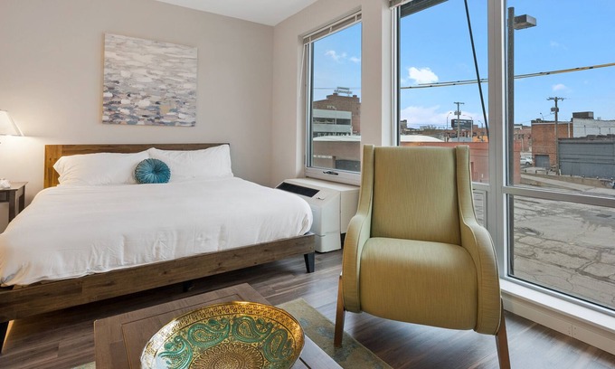 Crossroads Arts District Condo | Experience True Comfort: Relax in our Spacious and Immaculate Concept Studio 345