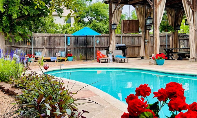 Cedar Park House | Exquisite dog-friendly home with fenced yard, pool, firepit, central AC, & W/D