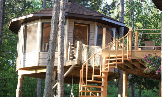 Squaw Lake House | Featured in Only in your state... Tree House Glamping