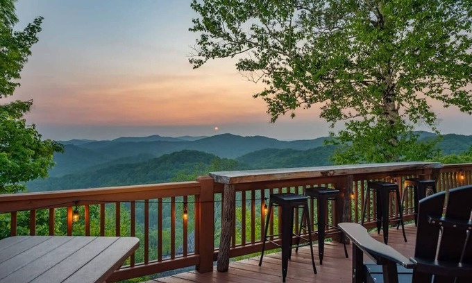 Wolf Laurel Cabin | Fire Pit ~Hot Tub ~Views ~2 Big Decks~Dog Friendly