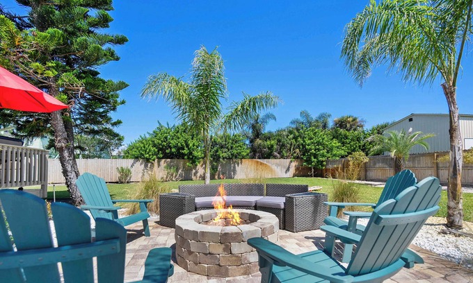 Crescent Beach House | Fire Pit, Tropical Oasis, Steps to Beach, Patio