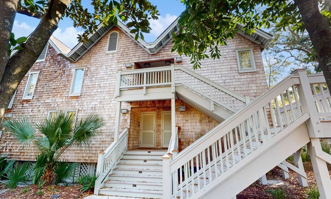 West Beach Village Condo | First-Floor Seascape Villa with Easy Beach Access - Tennis, Golf Nearby