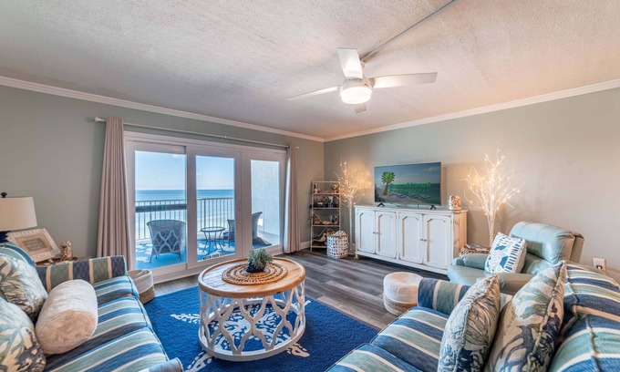 Thomas Drive Condo | Flip Flops & Sunsets Mariner West 605-Beachfront-1bd-2ba! Very Private Oceanfront Balcony