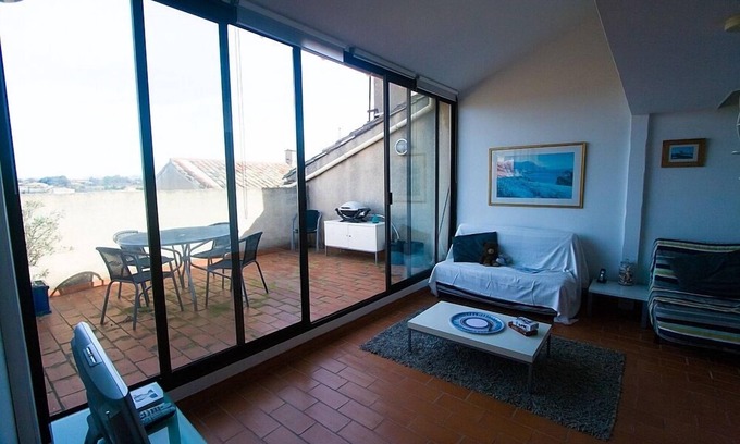 Caux House | Fully renovated chapel with sunny patio overlooking vineyards