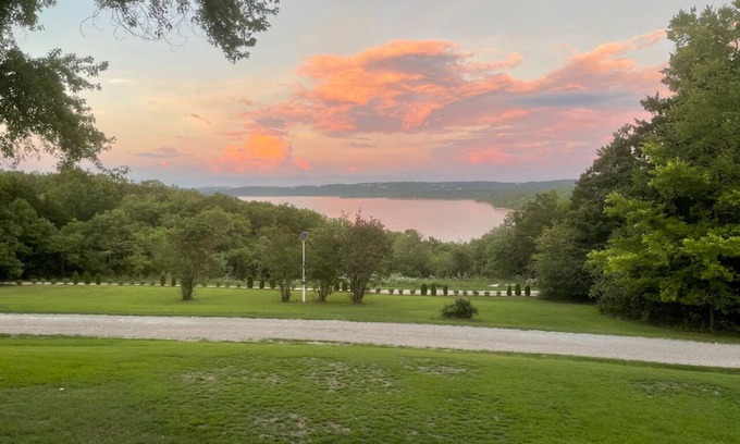 Lampe House | Gated lakefront Acreage with Views and Beach Access - 4 BR Table Rock Lake Home