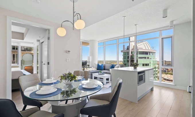 Victoria Park Apartment | Getaway 2BR Suite w/Views | Steps to Stampede Park