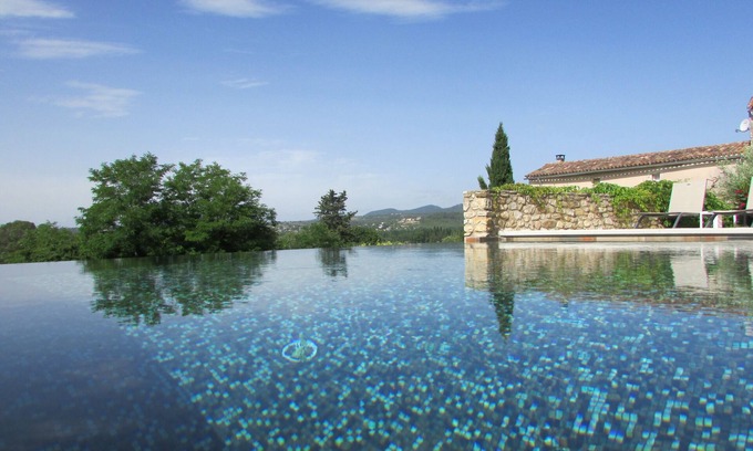 Saint-Victor-de-Malcap House | Gite bastide charming scents stone pool view billiards gard south ardeche