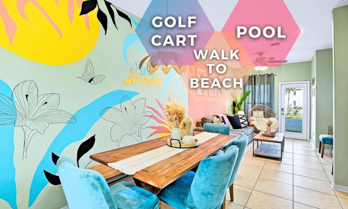 Port Aransas House | Golf Cart Walk to Beach Pool Pets Floor BR