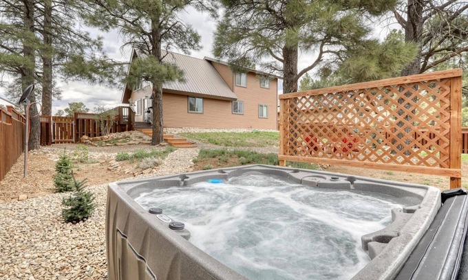 Pagosa Springs House | Gorgeous mountain retreat with a fenced-in yard, A/C, & hot tub! Pet friendly!
