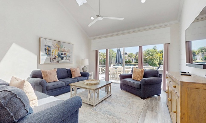Sandestin Villa | Gorgeous waterfront home with patio/deck, golf cart & shared pool/hot tub