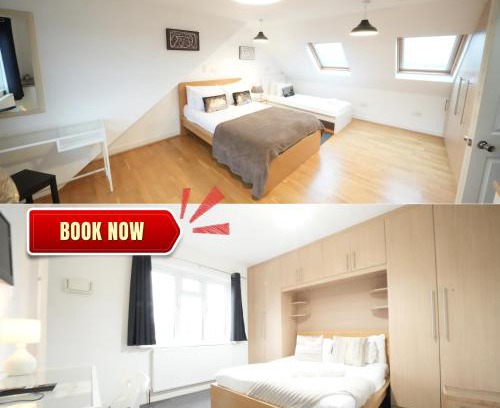 Heathrow Villages House | Great Airport Sleep PRIVATE bathroom in all ROOMS