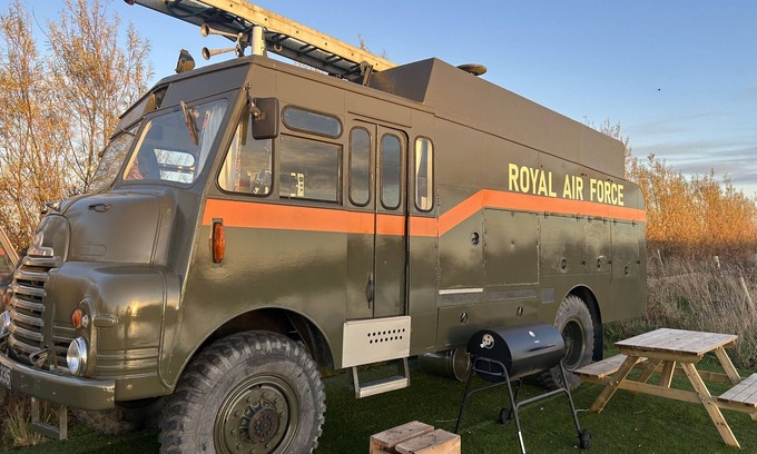 Boston Cottage | Green Goddess fire engine - a quirky vehicle that sleeps 4 guests in 1 bedroom