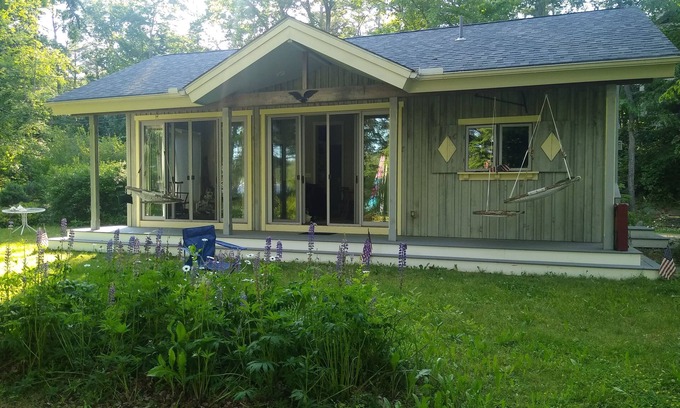 Rindge Cottage | Grey Cabin with Sauna on Lake Monomonac