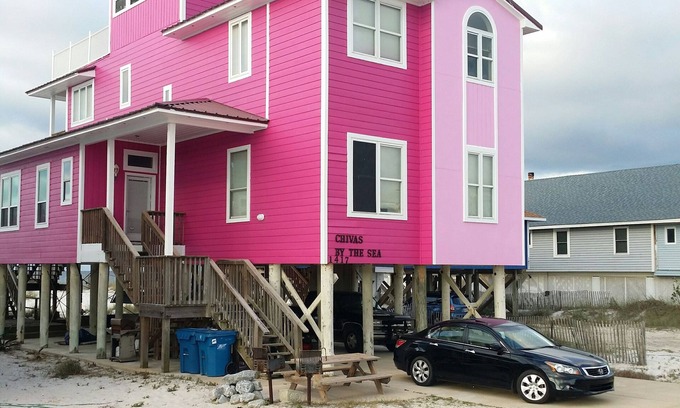 Gulf Shores House | Gulf Front Family Friendly Beautiful House only White Sand between you & Gulf