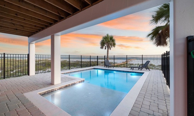 Port St. Joe House | Gulf Front Home! Private Pool! Direct Beach Access! Elevator! Grill!